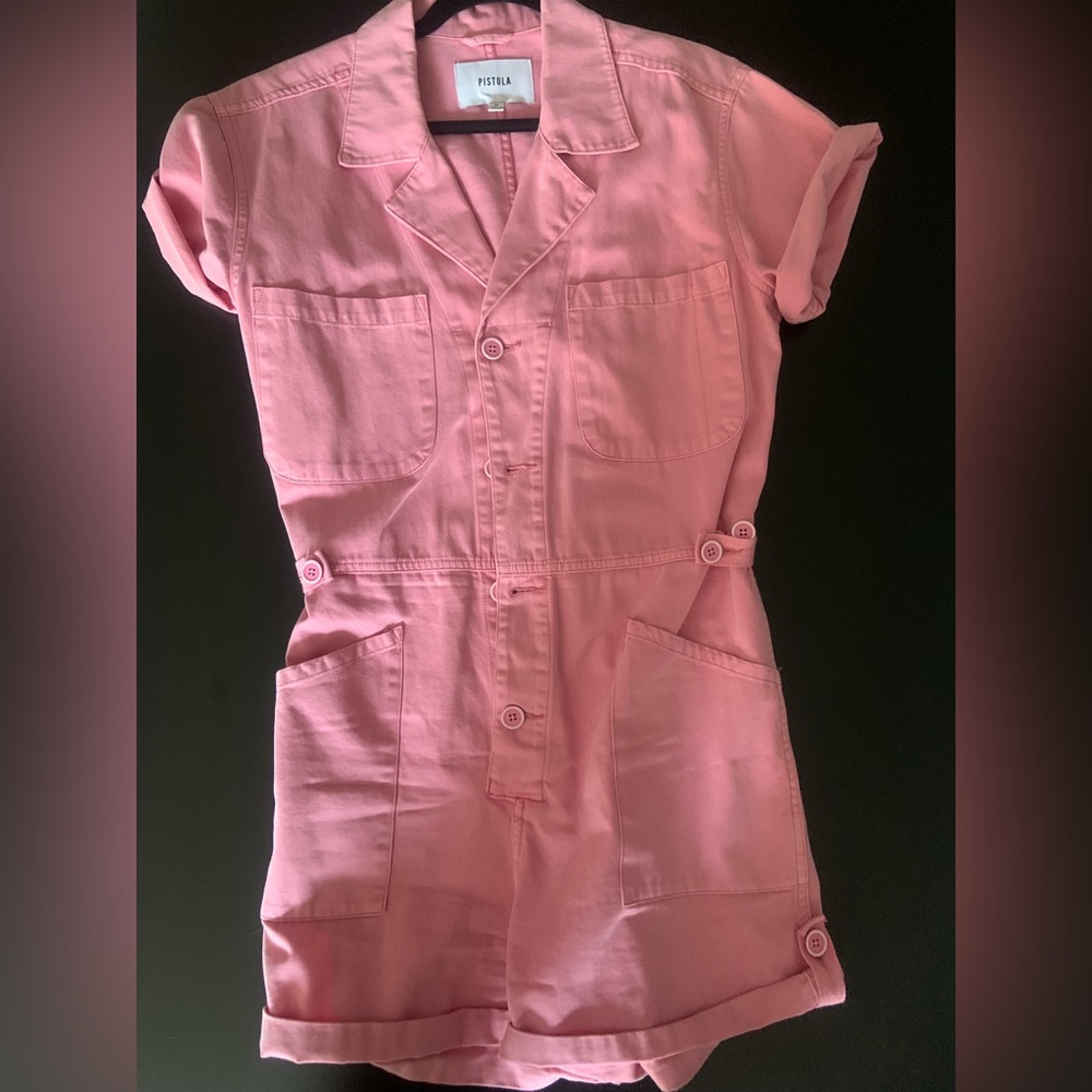 Cute pink Pistola short romper